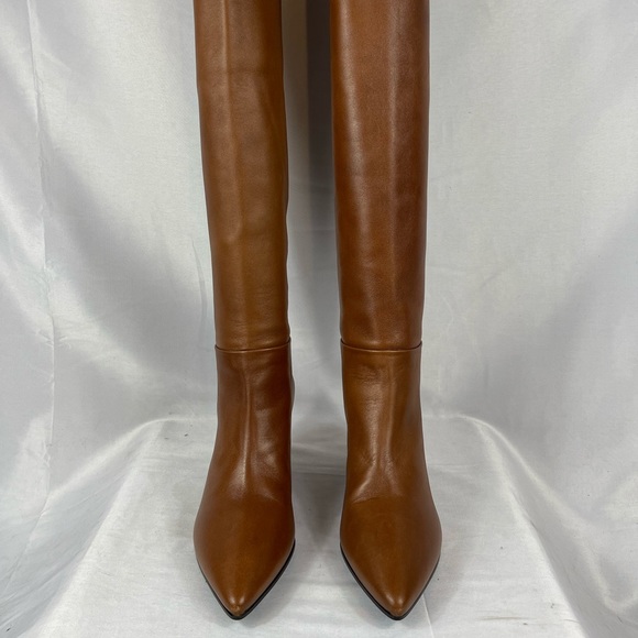 Prada Leather cognac Mid high boots Sz 10.5 - Picture 6 of 9